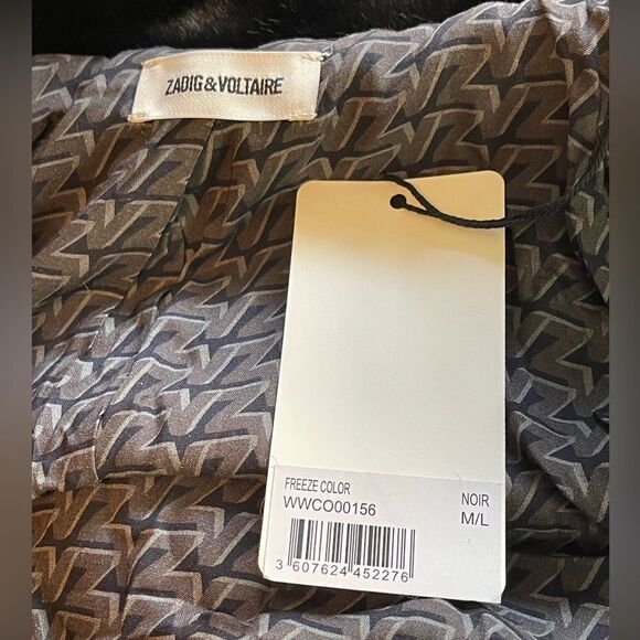 ZADIG & VOLTAIRE jacket BLACK FAUX MINK FUR COAT. Freeze color NWT. M/L - Picture 9 of 15